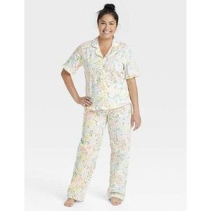 Women's  Size XXL Mommy & Me Matching Family Pajama Sleep Set White Floral